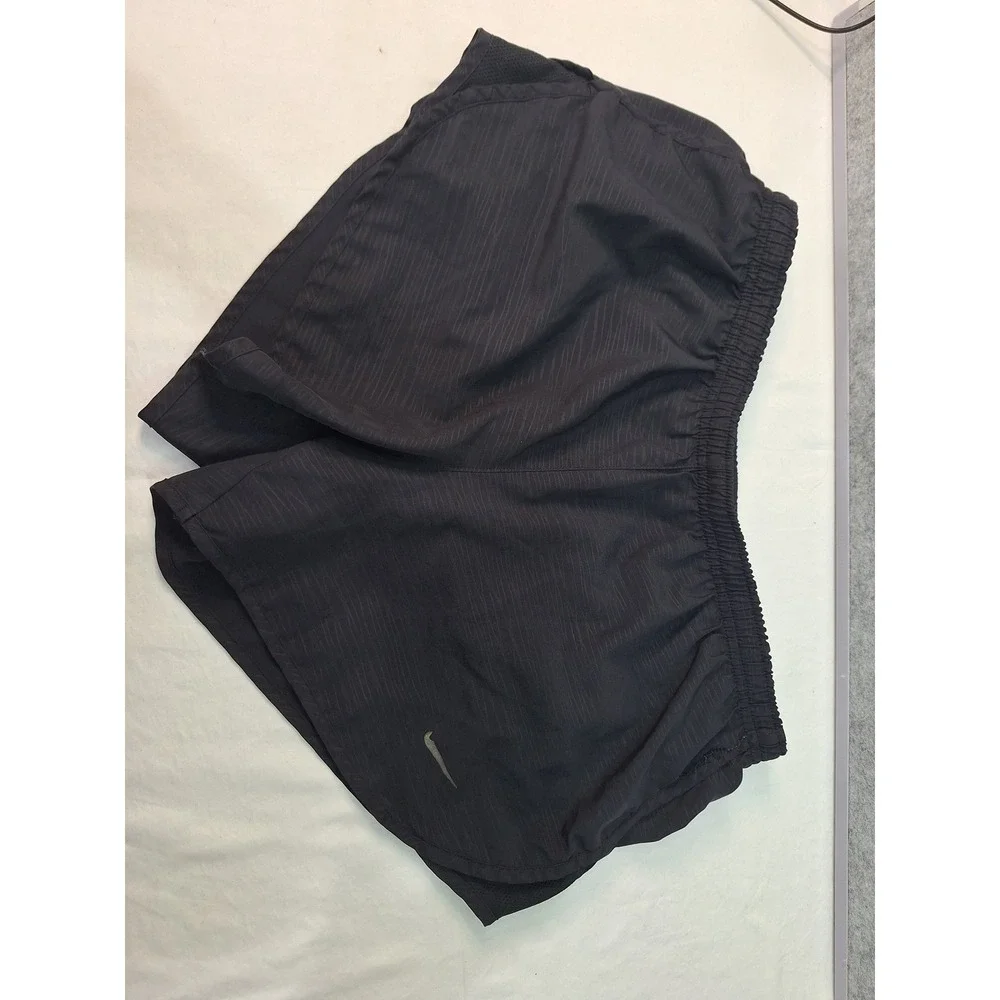 Nike Dri-FIT Women Black Running Shorts Zipper Pocket Size M 1232